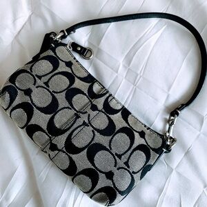 Coach Grey & Black Monogram Bag